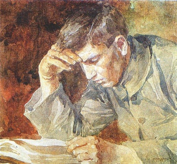 12__Reading_young_man